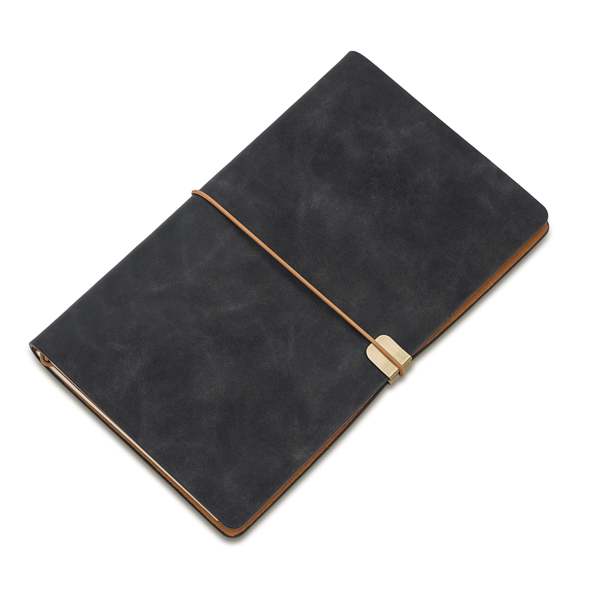 VIAJE retro style notepad, black | Promolog
